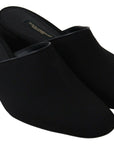 Dolce & Gabbana Chic Black Grosgrain Slide Sandals
