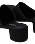 Dolce & Gabbana Chic Black Grosgrain Slide Sandals