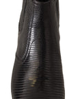 Dolce & Gabbana Elegant Black Leather Lizard Skin Derby Boots