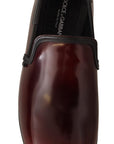 Dolce & Gabbana Elegant Bordeaux Leather Loafers