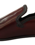 Dolce & Gabbana Elegant Bordeaux Leather Loafers
