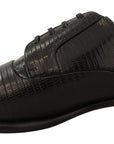Dolce & Gabbana Elegant Black Lizard Skin Derby Shoes