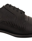 Dolce & Gabbana Elegant Black Lizard Skin Derby Shoes