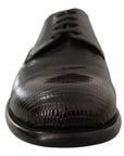 Dolce & Gabbana Elegant Black Lizard Skin Derby Shoes