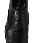 Dolce & Gabbana Elegant Black Lizard Skin Derby Shoes