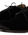 Dolce & Gabbana Elegant Black Velvet Derby Shoes