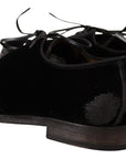 Dolce & Gabbana Elegant Black Velvet Derby Shoes