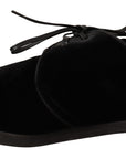 Dolce & Gabbana Elegant Black Velvet Derby Shoes