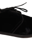 Dolce & Gabbana Elegant Black Velvet Derby Shoes