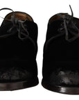Dolce & Gabbana Elegant Black Velvet Derby Shoes