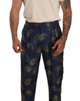 Dolce & Gabbana Exquisite Peacock Print Silk Trousers