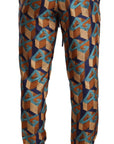 Dolce & Gabbana Elegant Silk Jogger Pants with Vibrant Print