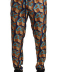 Dolce & Gabbana Elegant Silk Jogger Pants with Vibrant Print
