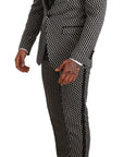 Dolce & Gabbana Elegant Martini Black Check Three-Piece Suit