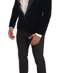 Dolce & Gabbana Elegant Two-Piece Velvet Suit in Blue