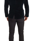 Dolce & Gabbana Elegant Two-Piece Velvet Suit in Blue