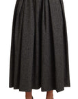Dolce & Gabbana Elegant A-Line Midi Wool Skirt in Gray Zigzag
