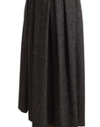 Dolce & Gabbana Elegant A-Line Midi Wool Skirt in Gray Zigzag