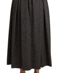 Dolce & Gabbana Elegant A-Line Midi Wool Skirt in Gray Zigzag