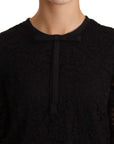 Dolce & Gabbana Elegant Black Floral Lace Long Sleeve Top