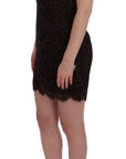 Dolce & Gabbana Bordeaux Floral Lace Ricamo Sheath Dress