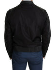 Dolce & Gabbana Elegant Black Bomber with Leather Accents