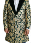 Dolce & Gabbana Elegant Gold Green Jacquard Sicilia Jacket