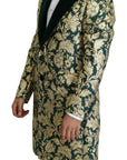 Dolce & Gabbana Elegant Gold Green Jacquard Sicilia Jacket