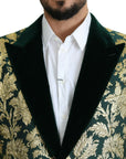 Dolce & Gabbana Elegant Gold Green Jacquard Sicilia Jacket