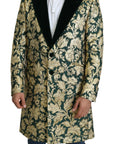 Dolce & Gabbana Elegant Gold Green Jacquard Sicilia Jacket