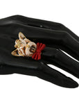 Dolce & Gabbana Elegant Canine-Inspired Gold Tone Ring