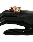 Dolce & Gabbana Elegant Canine-Inspired Gold Tone Ring