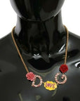 Dolce & Gabbana Gold Crystal Charm Statement Necklace