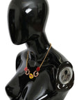 Dolce & Gabbana Gold Crystal Charm Statement Necklace