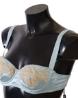 Dolce & Gabbana Elegant Silk Blend Balconette Bra in Light Blue