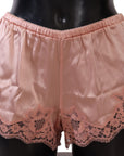 Dolce & Gabbana Elegant Powder Pink Silk Lace Lingerie Shorts