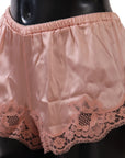 Dolce & Gabbana Elegant Powder Pink Silk Lace Lingerie Shorts
