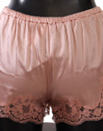 Dolce & Gabbana Elegant Powder Pink Silk Lace Lingerie Shorts