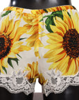 Dolce & Gabbana Sunflower Lace Lingerie Shorts - Silk Blend