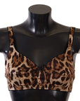 Dolce & Gabbana Elegant Silk Leopard Print Bra
