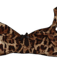 Dolce & Gabbana Elegant Silk Leopard Print Bra