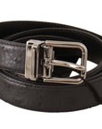 Dolce & Gabbana Elegant Black Leather Belt with Silver Buckle