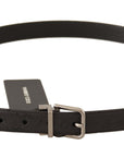 Dolce & Gabbana Elegant Black Leather Belt with Silver Buckle