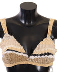 Dolce & Gabbana Chic Beige Crochet Cropped Top