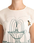 Dolce & Gabbana Elegant Silk Botanical Garden Fountain Tee