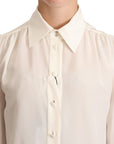 Dolce & Gabbana Elegant Silk Top in Off White