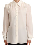 Dolce & Gabbana Elegant Silk Top in Off White