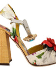 Dolce & Gabbana Multicolor Crystal Embellished Heel Sandals