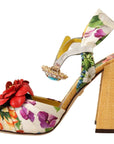 Dolce & Gabbana Multicolor Crystal Embellished Heel Sandals