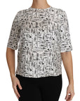 Dolce & Gabbana Elegant Trumpet Print Silk Blouse Top